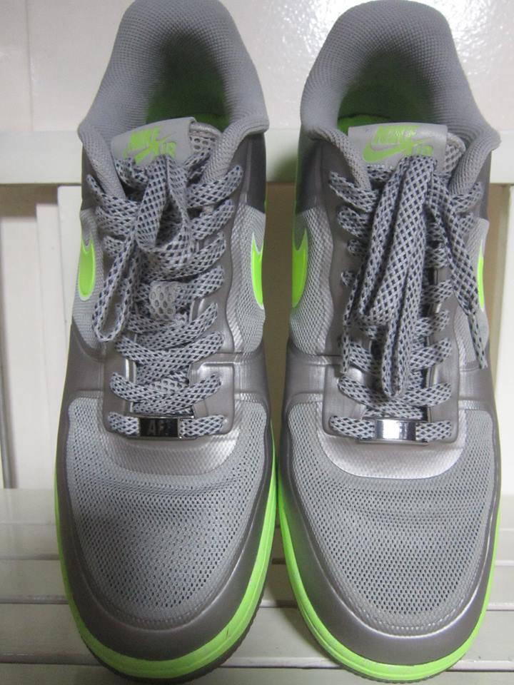 Nike Lunar Force 1 Fuse Mens Shoes in Silver and Green photo